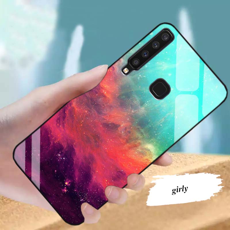 Ốp Samsung Galaxy  A9  Lưng kính cường lực SANG TRỌNG, SÁNG BÓNG