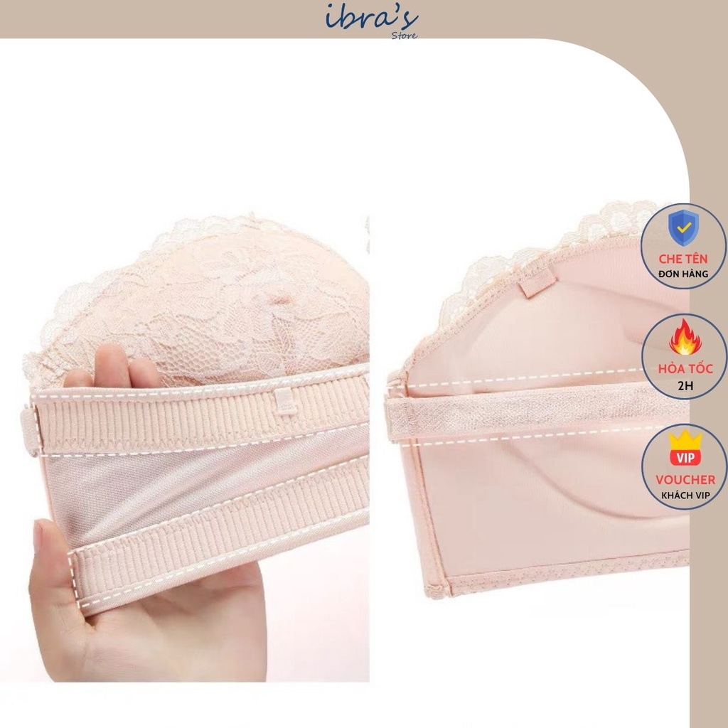 Áo Nâng Ngực Không Dây iBRA's Tạo Khe Sexy Chống Tuột Áo Lót Không dây cài trước nam châm cao cấp viền Ren gợi cảm A24