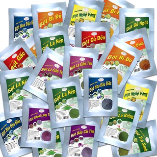 Bột tạo màu tự nhiên rau củ hữu cơ nguyên chất chợ quê gói 10g