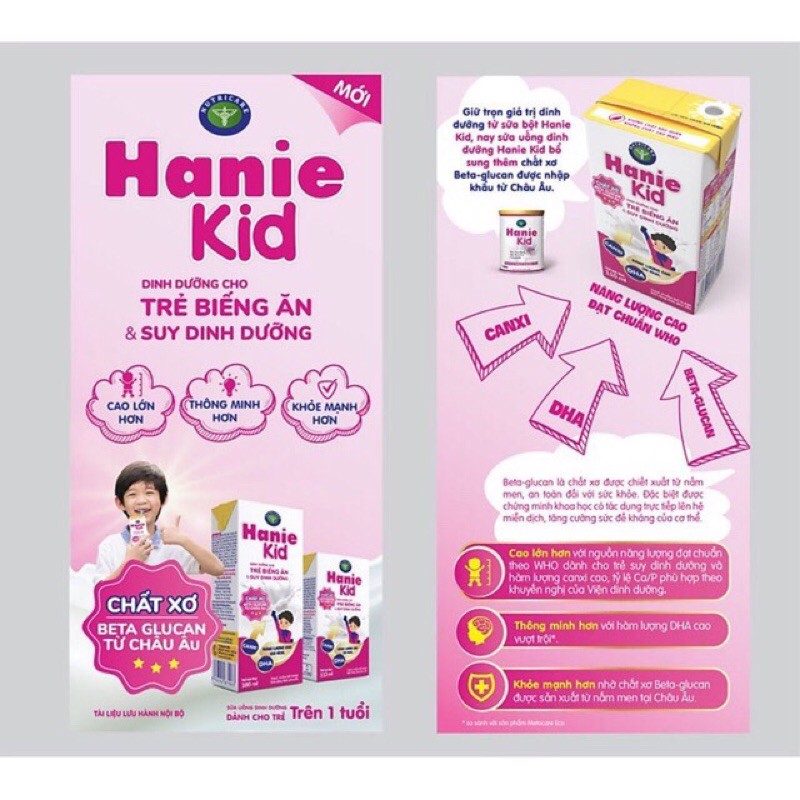 Thùng 48 hộp Sữa bột pha sẵn Hanie kid 110ml