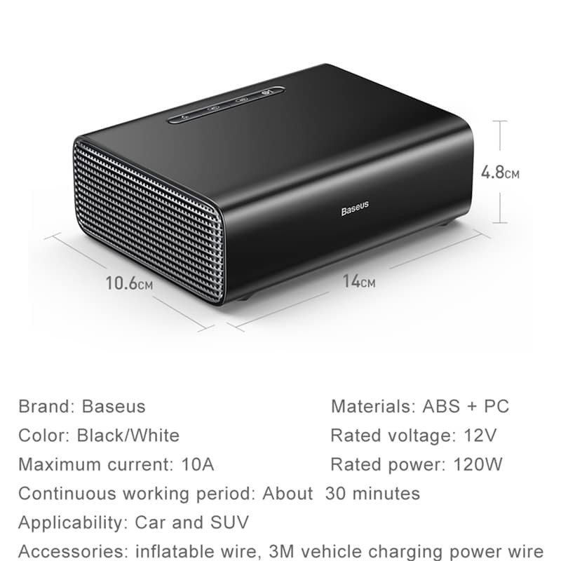 Bơm lốp ô tô thông minh Baseus Smart tự đông ngắt khi bơm đầy 2020