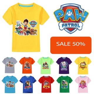 HOT Áo thun tay ngắn in họa tiết chú chó cứu hộ hoạt hình Paw Patrol thời trang mùa hè đáng yêu cho bé