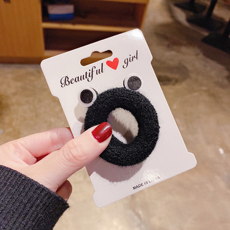 Dây buộc tóc co giãn dày dặn không đường may hình chú ếch nhỏ xinh xắn cho nữ