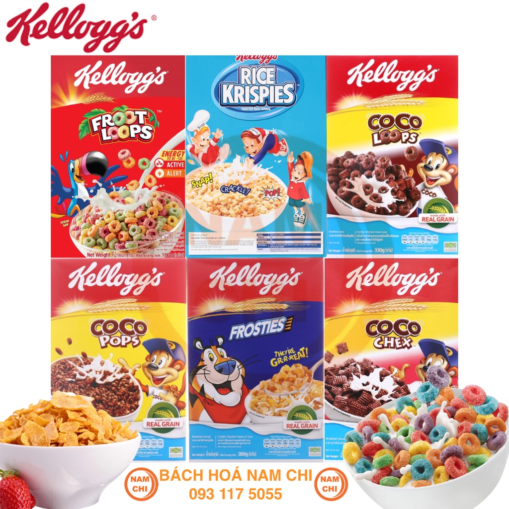 [HỘP LỚN] Ngũ Cốc Ăn Sáng Cho Bé Kellogg's Đủ Các Loại Thơm Ngon Bổ Dưỡng HỘP LỚN - Thái Lan