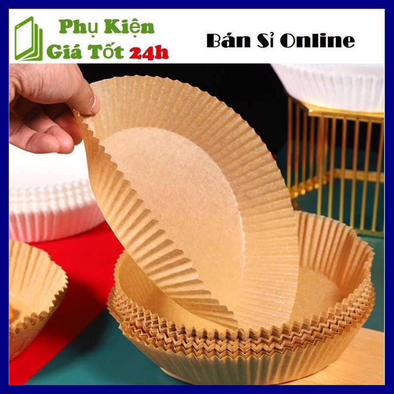 Giấy Lót Nồi Chiên Không Dầu 1 SET 50 Tờ Tiện Lợi, Giấy Nến Vàng Lót Nồi Chiên Không Dầu Đa Năng Tiện Dụng