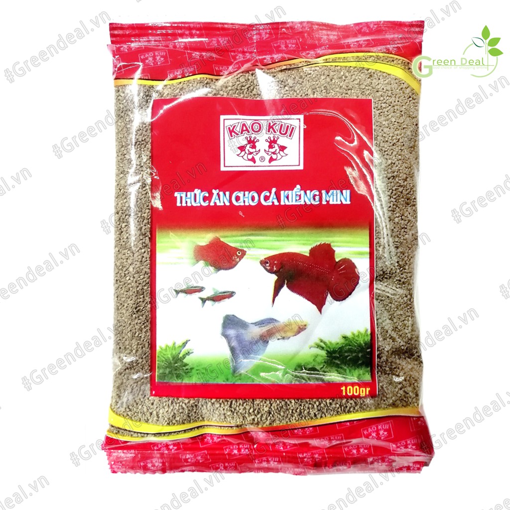 KAOKUI - Cám hạt mịn 40% đạm cho cá cảnh (Túi 100 gram) | Thức ăn cám giàu dinh dưỡng cho cá cảnh thủy sinh