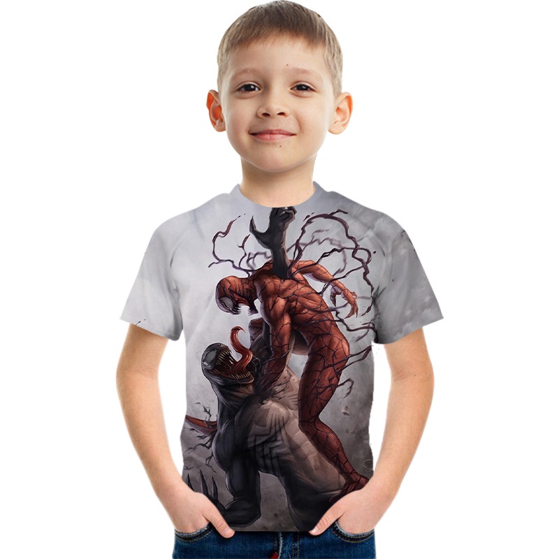 Áo thun ngắn tay in hình phim Venom 3d thời trang cho bé trai 3-13 tuổi