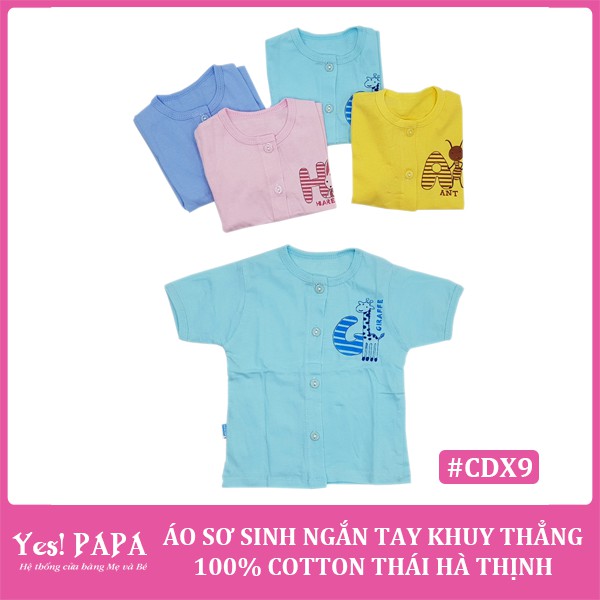 Bộ sơ sinh ngắn tay cài giữa 100% cotton Thái Hà Thịnh