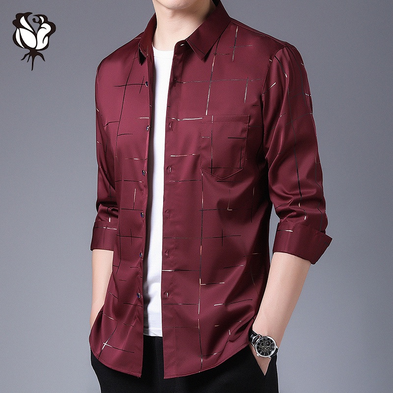 Vận chuyển nhanh Áo sơ mi nam dài tay Áo sơ mi dài tay công sở thông thường