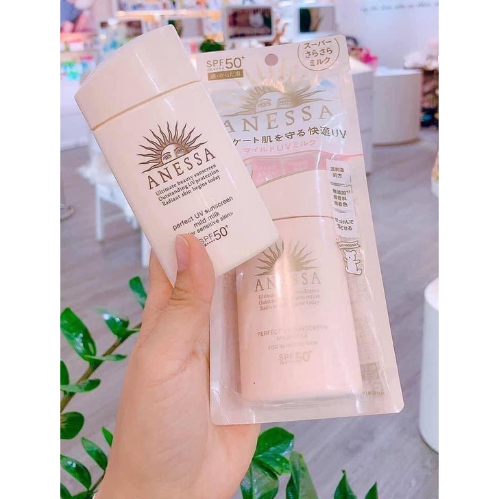 Sữa chống nắng Anessa cho da nhạy cảm Anessa Perfect UV Sunscreen Mild Milk Chính Hãng