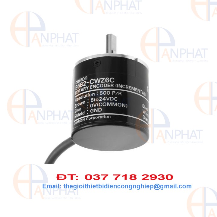 Encoder Omron E6B2-CWZ6C 500 xung , nguồn 5-24VDC, Bộ mã hóa vòng quay 500 xung E6B2-CWZ6C 500P/R