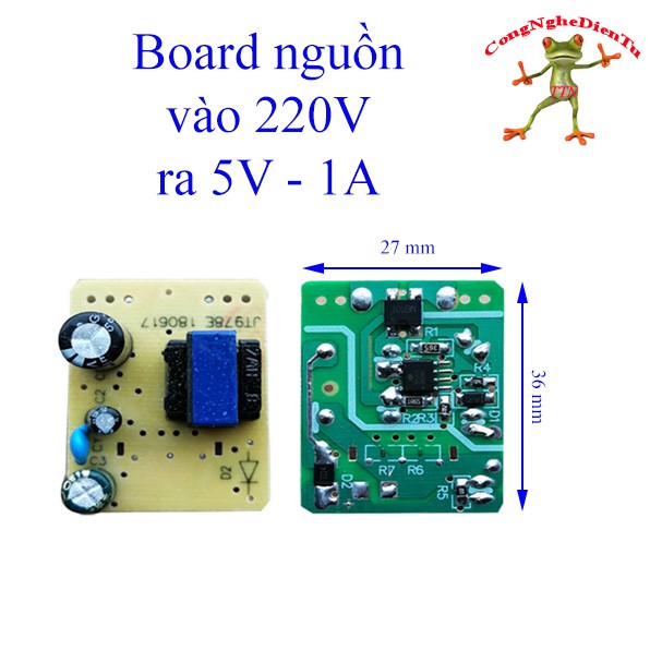 Board mạch nguồn 220v sang 5V 1A (chuẩn)