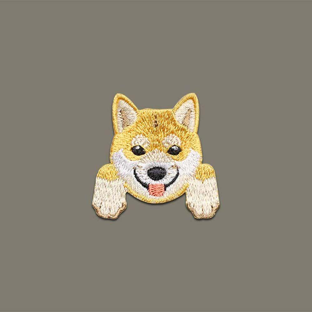 Sticker Ủi Thêu Hình Chó Shiba Dễ Thương