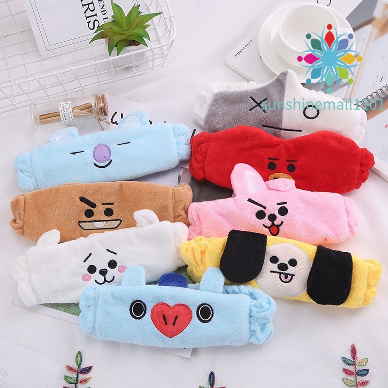 Bts Bt21 Băng Đô Rửa Mặt / Trang Điểm Co Giãn Họa Tiết Bt21 Một Kích Thước Cho Nam Và Nữ