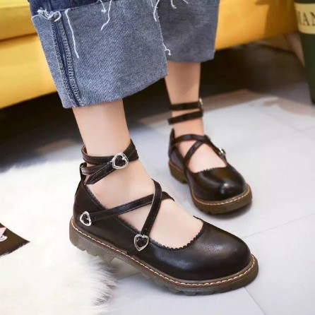 ] (ORDER) Giày Lolita Khuy Tim