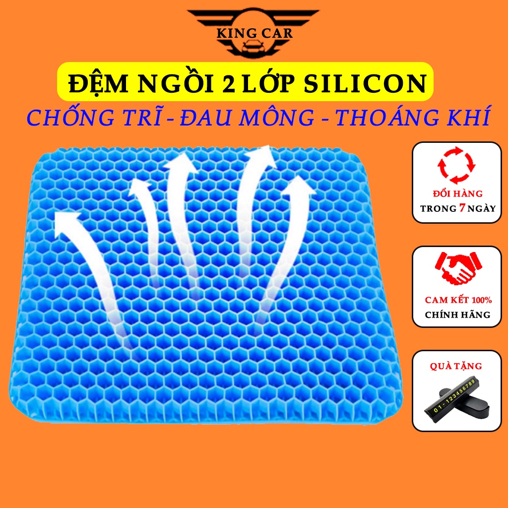 Đệm Ngồi 2 Lớp Gel Tổ Ong 3D Thoáng Khí MAGIC CUSHION Thoáng Khí Tuần Hoàn Cho Người Ngồi Lâu | Nệm Ngồi Ghế Văn Phòng