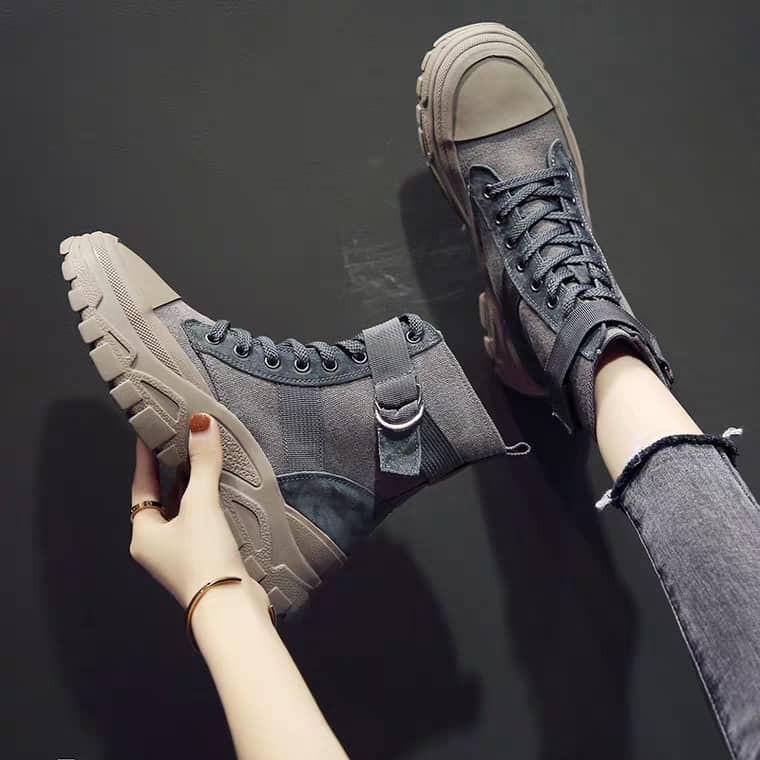 GIÀY COMBAT BOOT VẢI DÙ CHỐNG NƯỚC, ĐẾ 5 CM