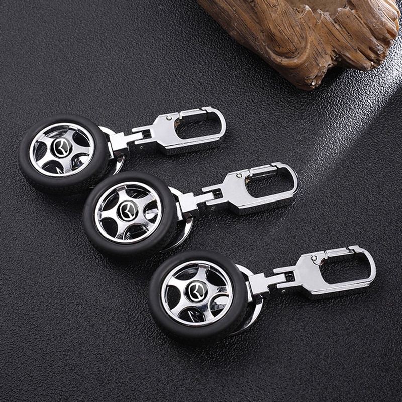 Móc chìa khóa ô tô Mazda móc khóa hợp kim lốp xe