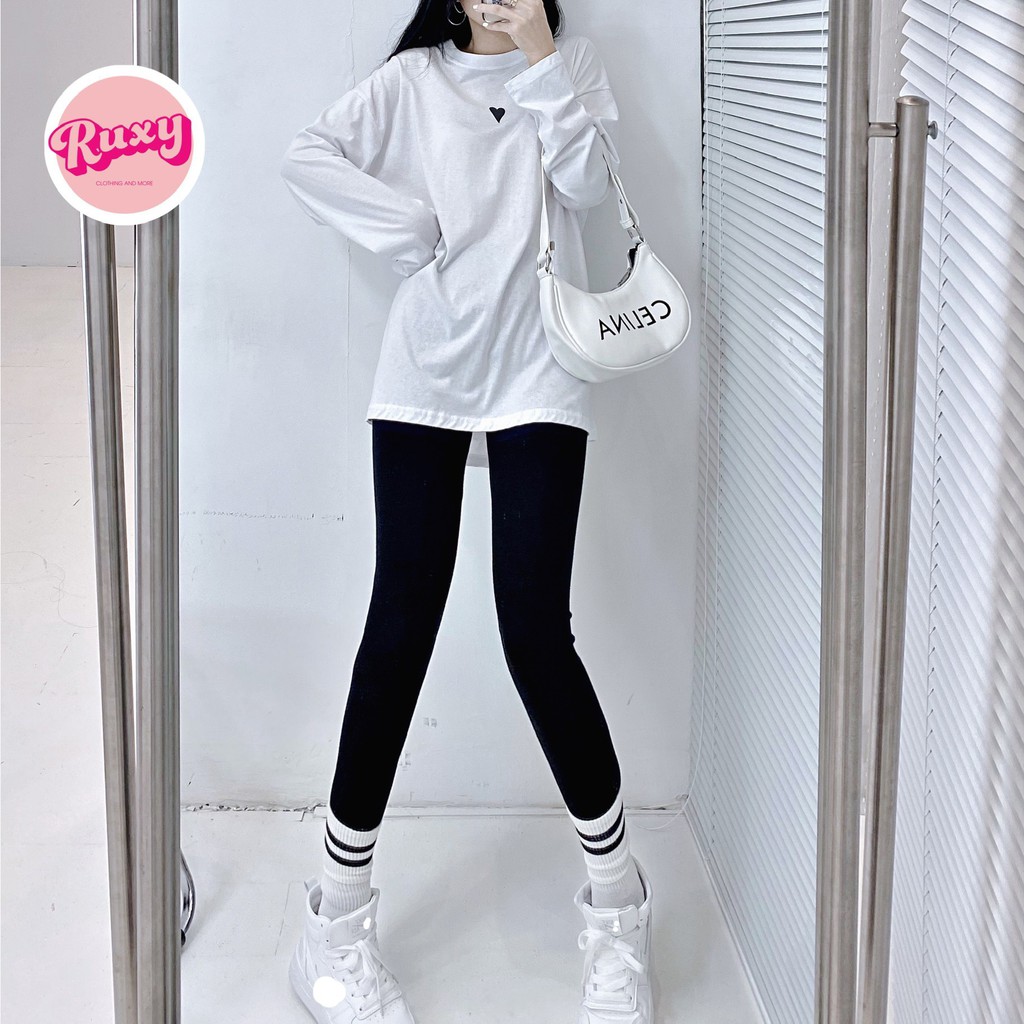 Quần Lengging Nữ Ruxy Trơn Đen Co Giãn