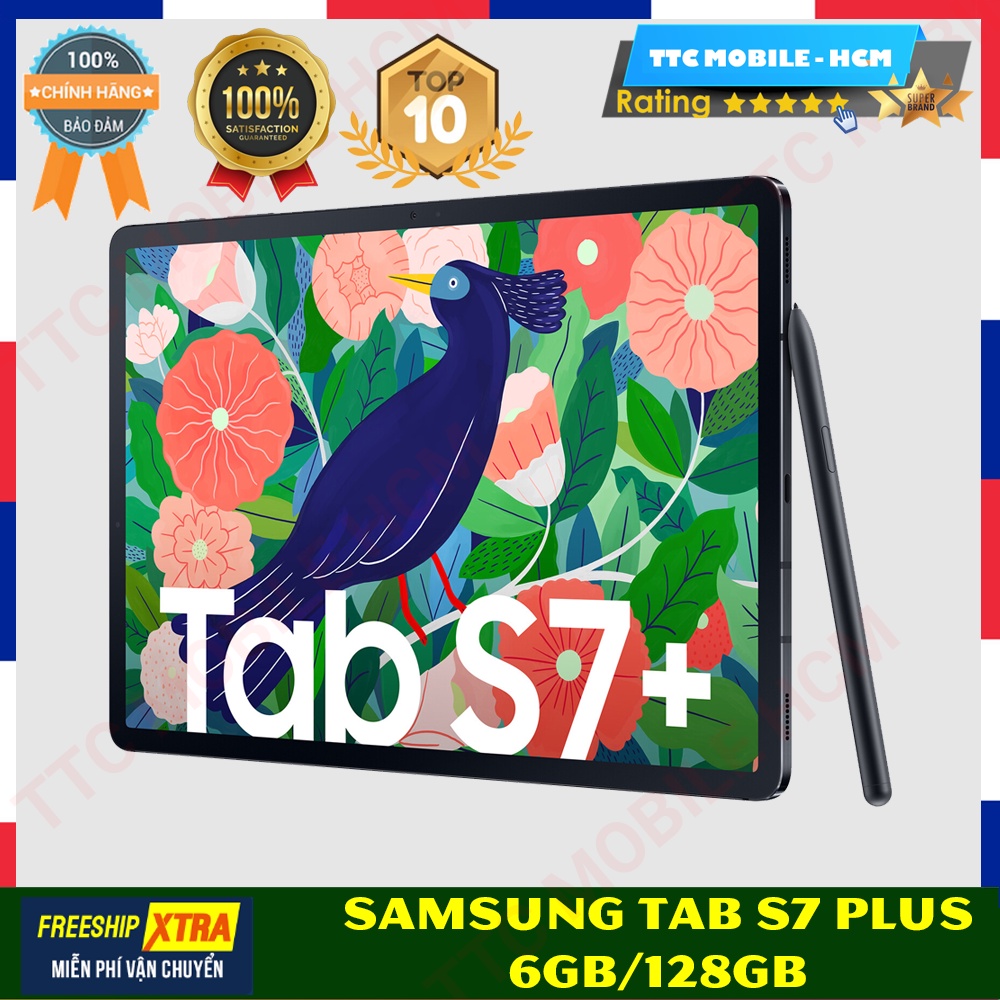 Samsung Galaxy Tab S7 PLUS 6GB/128GB 12.4 INCHES (SM-T975) - Snapdragon 865+ - NGUYÊN SEAL - HÀNG CHÍNH HÃNG TTC MOBILE