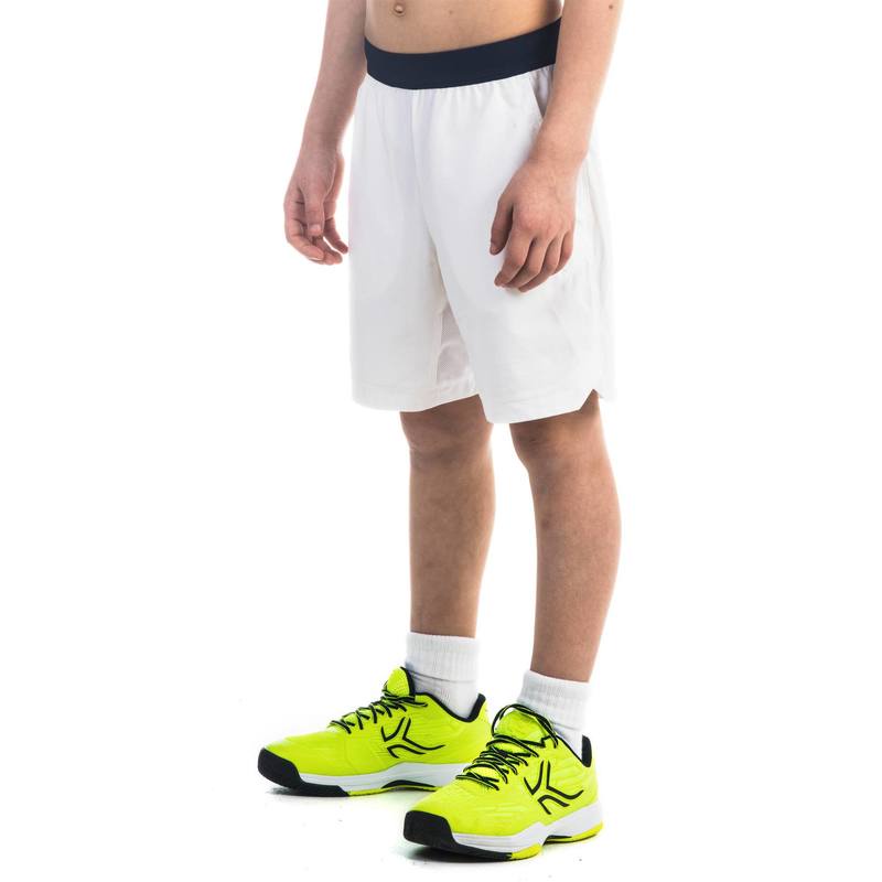 Quần short chơi tennis Decathlon ARTENGO 900 cho bé trai - Trắng