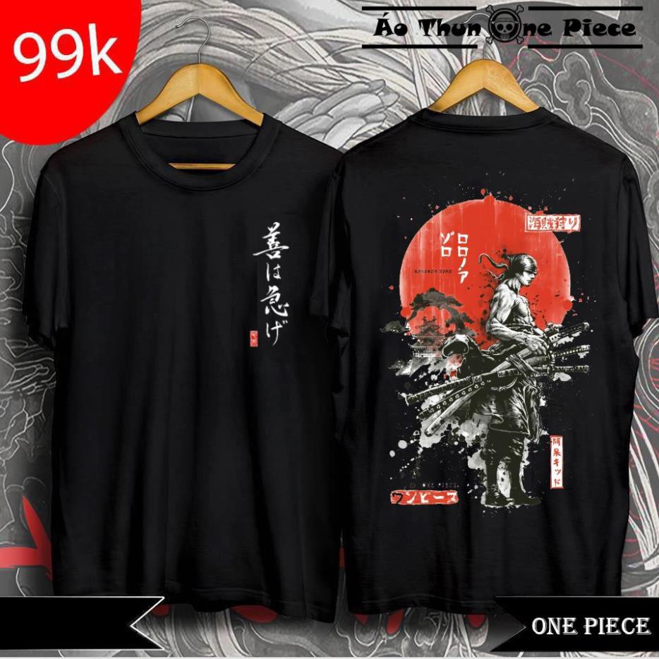 ⚡️SALE SỐC⚡️Áo Thun In Hình Roronoa Zoro 3 Mẫu Áo Đen Cực Ngầu, Cực chất 2020 - Áo Thun One Piece