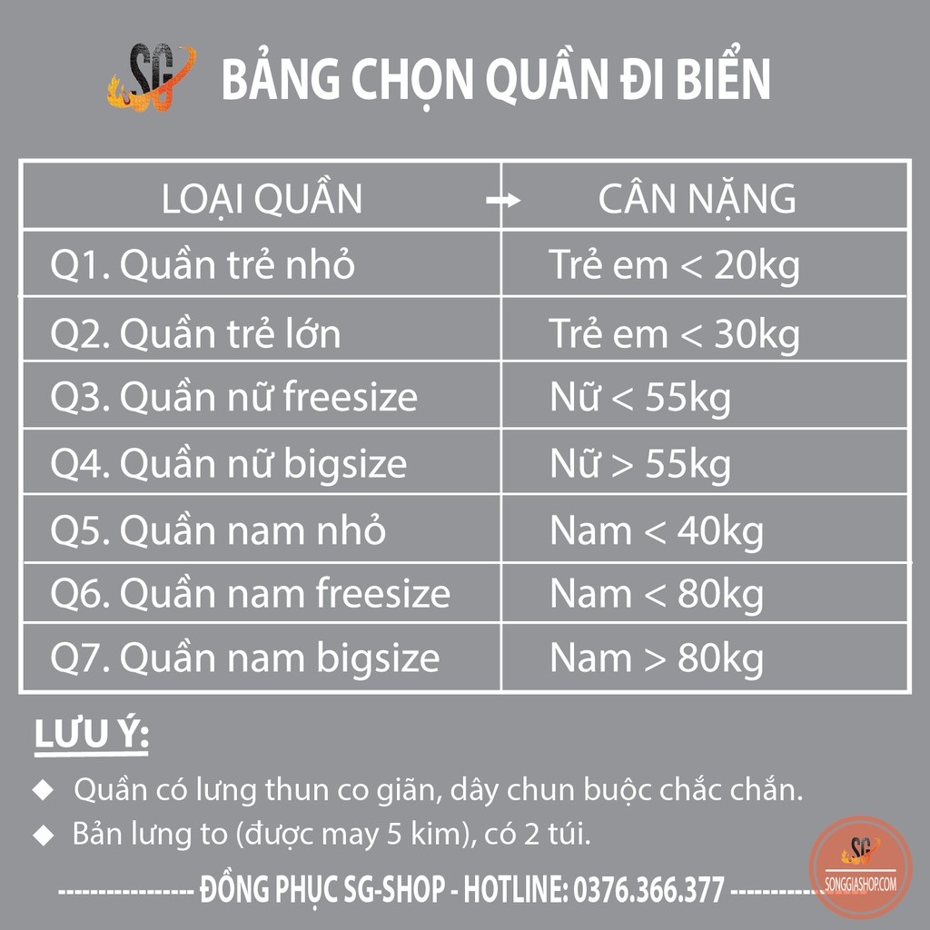 Quần đôi đi biển nam nữ gia đình hội nhóm trẻ em team building nổi bật nhanh khô mẫu vẩy sơn QDB01 | SG | BigBuy360 - bigbuy360.vn