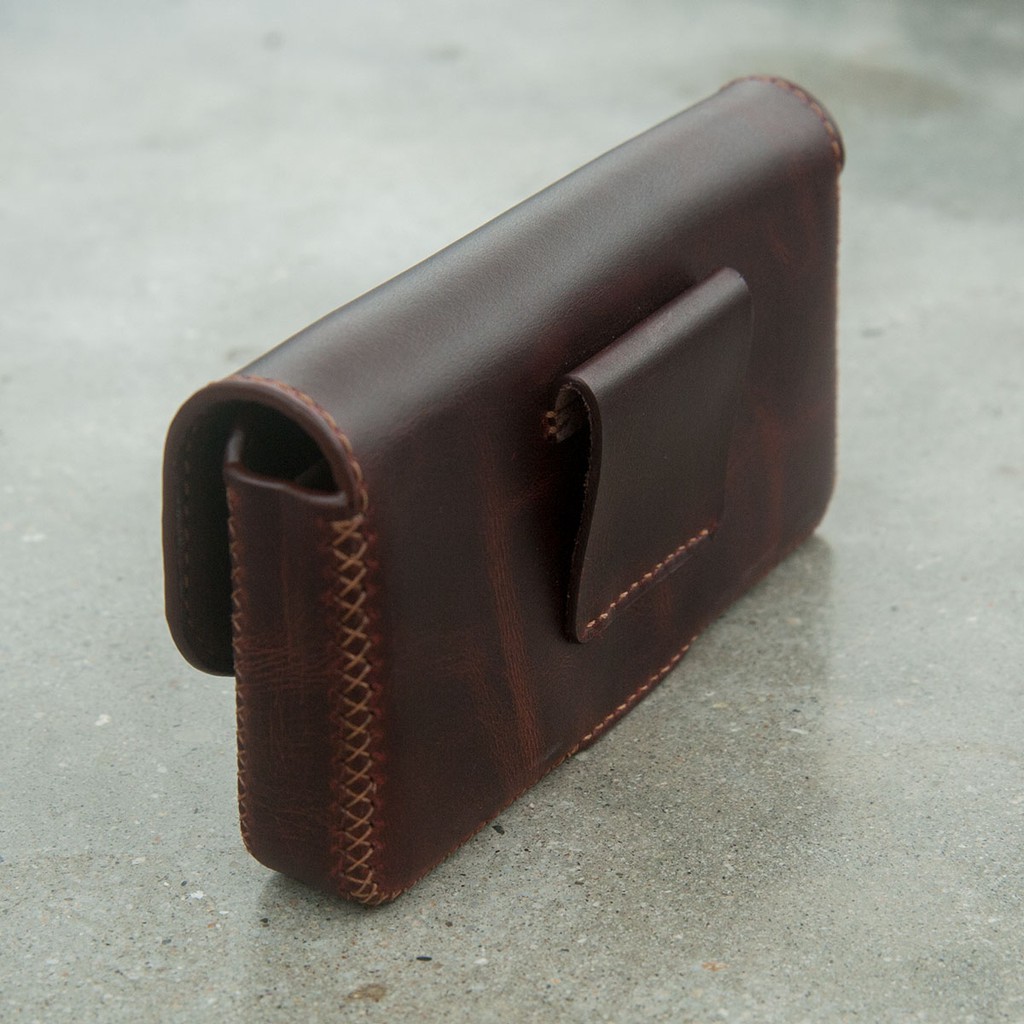 Bao điện thoại kép cho 2 máy - Bao da đeo hông handmade thủ công - Da thật nhập khẩu