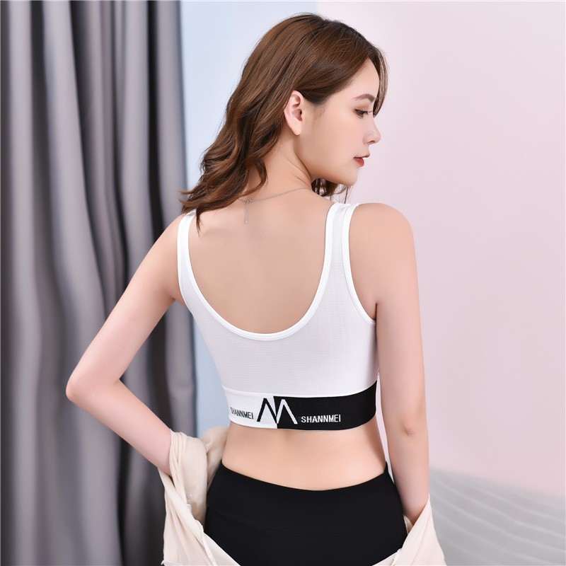 Áo lót AOWEINISI; vải cotton dây chéo in chữ quyến rũ thời trang cho nữ