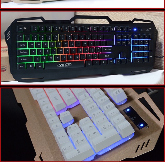 [SALE 10%] Bàn phím máy tính có dây, keyboard chuyên game Imice AK-400 giả cơ led