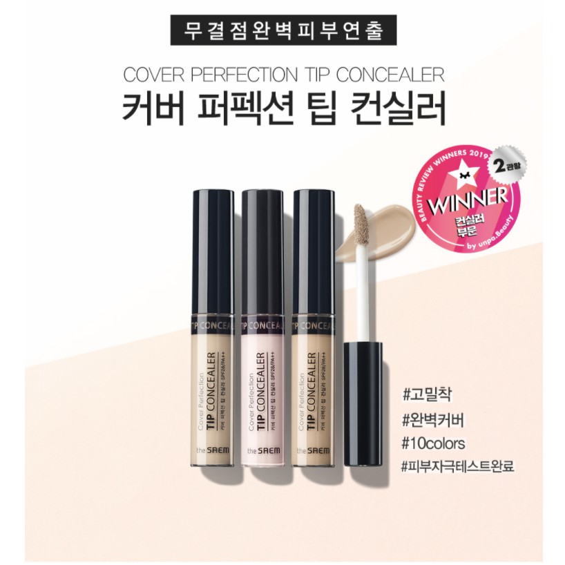 Kem che khuyết điểm TheSaem Cover Perfection Tip Concealer 1.5 Natural Beige (6.5g)
