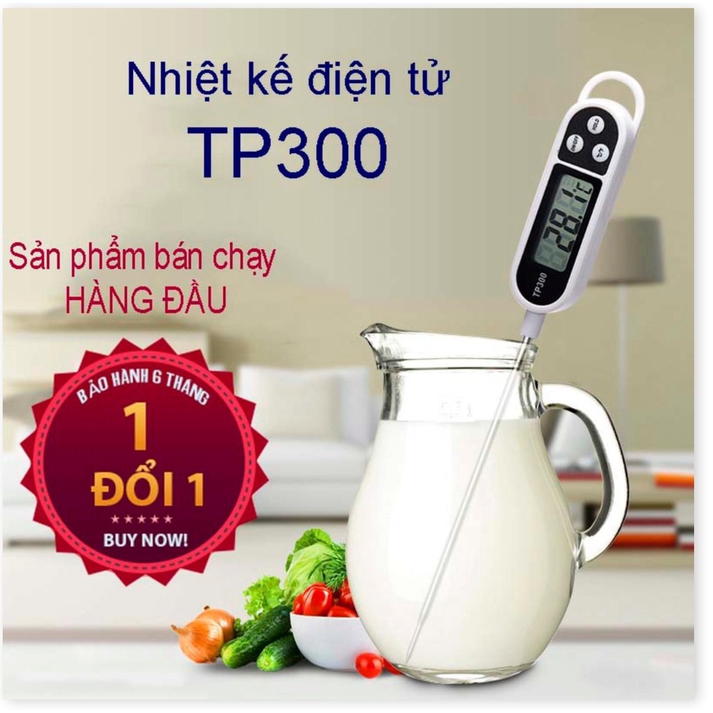 Que nhiệt kế điện tử đo nhiệt độ, Nhiệt Kế Đo Nước Nấu Ăn, Pha Sữa TP300 (Màu Trắng), Kiểm Soát Nhiệt độ chính xác