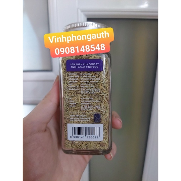 Lá hương thảo khô (Rosemary) Atlas Garden hũ 33g