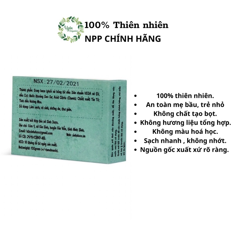 Xà bông tía tô thiên nhiên hữu cơ organics handmade an toàn lành tính thảo dược giảm ngứa giảm mụn