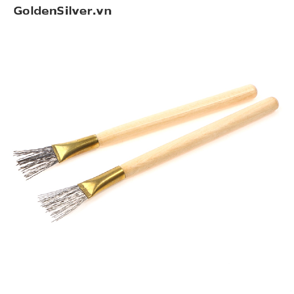 Set 2 Cọ Sợi Sắt Cán Gỗ Dày + Mỏng Chuyên Dụng Làm Đất Sét