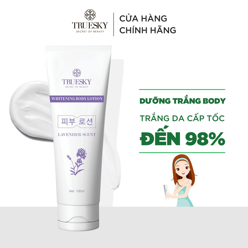 Kem dưỡng trắng da toàn thân hương nước hoa Lavender Truesky Whitening Body Lotion 100ml