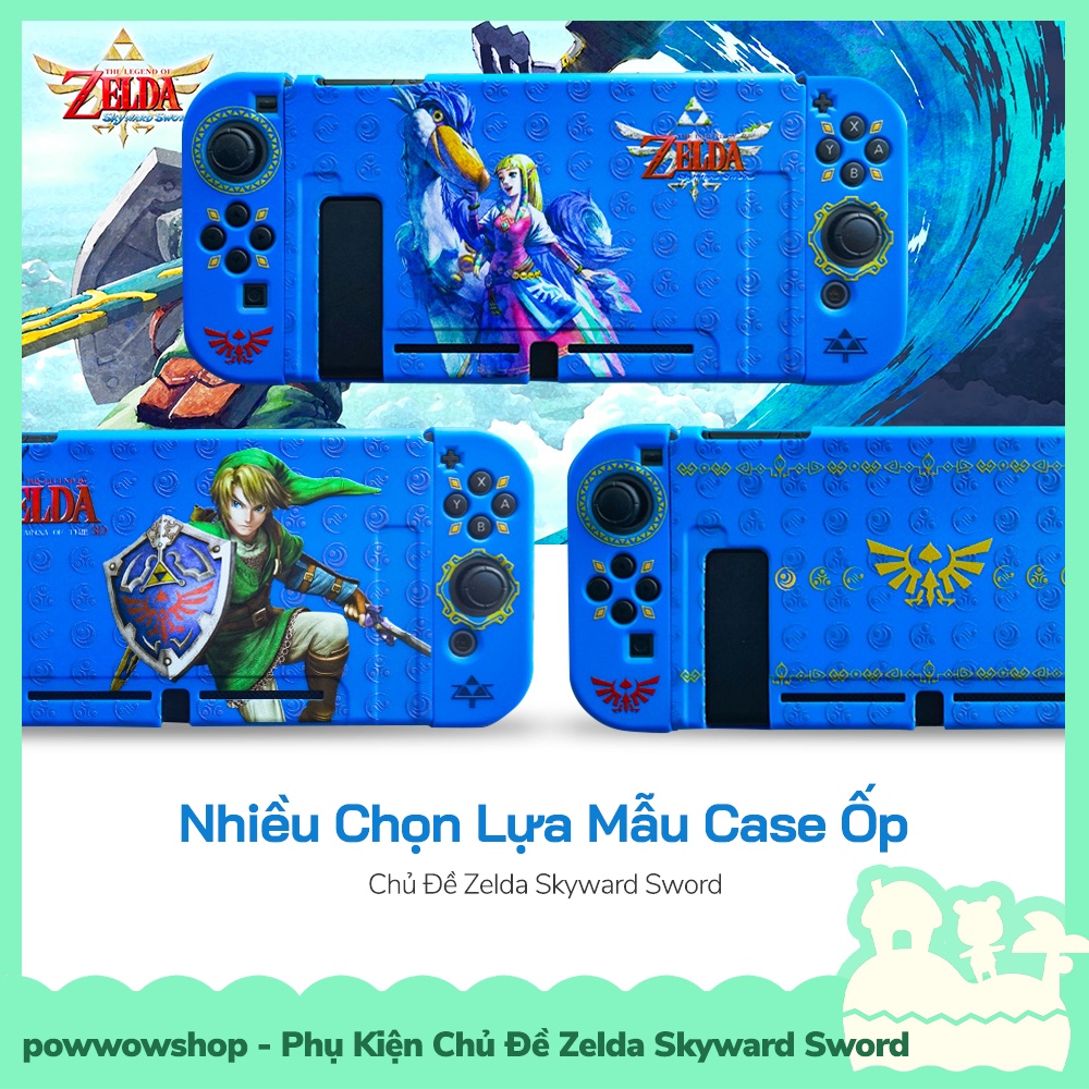 [Sẵn VN - Hỏa Tốc] Set Phụ Kiện Túi, Bọc Analog Joycon, Hộp Băng, Case Ốp Zelda Skyward Sword Cho Máy Nintendo Switch