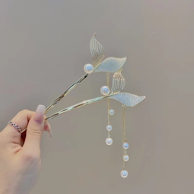 Kẹp Tóc Hình Đuôi Nàng Tiên Cá Bằng Kim Loại Cao Cấp Cho Nữ