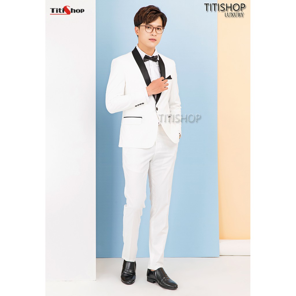 Áo Vest Nam Titishop AVN285 Trắng Viền cổ