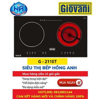 Bếp Từ Đôi Giovani G -211ET - Kết Hợp 1 Bếp Điện, 1 Bếp Từ -Hàng Chính Hãng