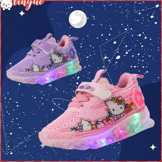Giày Thể Thao Hello Kitty Có Đèn Led Cho Bé Size 21-30