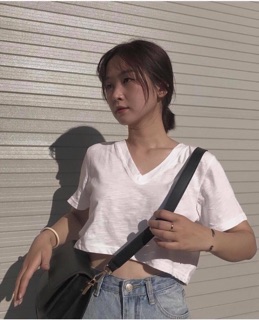 Áo croptop cổ tim cao cấp