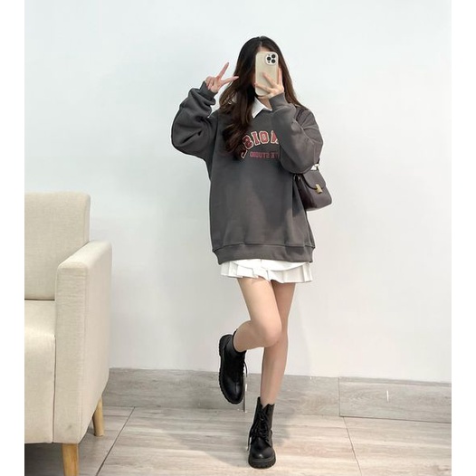 Áo sweater nỉ bông dày dặn dặn ILLNOISE thời trang nữ Miho house