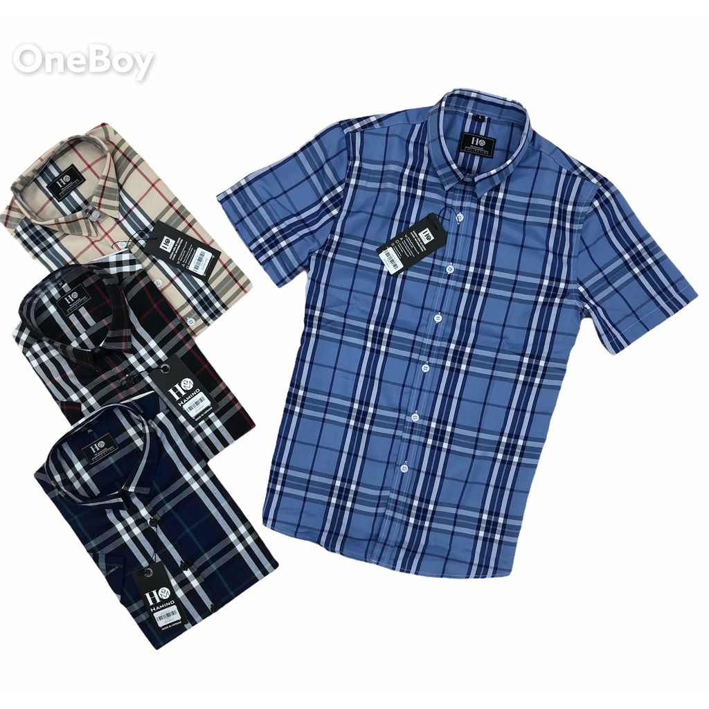 Áo Sơ Mi Nam Cộc Tay - Áo Sơ Mi kẻ Cộc Tay BBR Hàng Hộp Chất Liệu Cotton Bền Bỉ Co Dãn Nhẹ Dễ Mặc Dễ phối Đồ | BigBuy360 - bigbuy360.vn