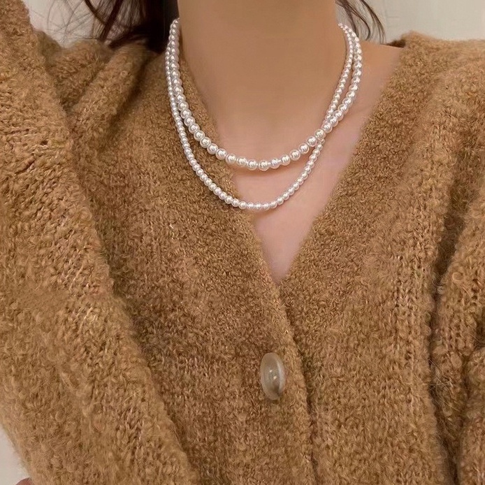 Vòng Cổ Choker Đính Ngọc Trai Thời Trang Cho Nữ