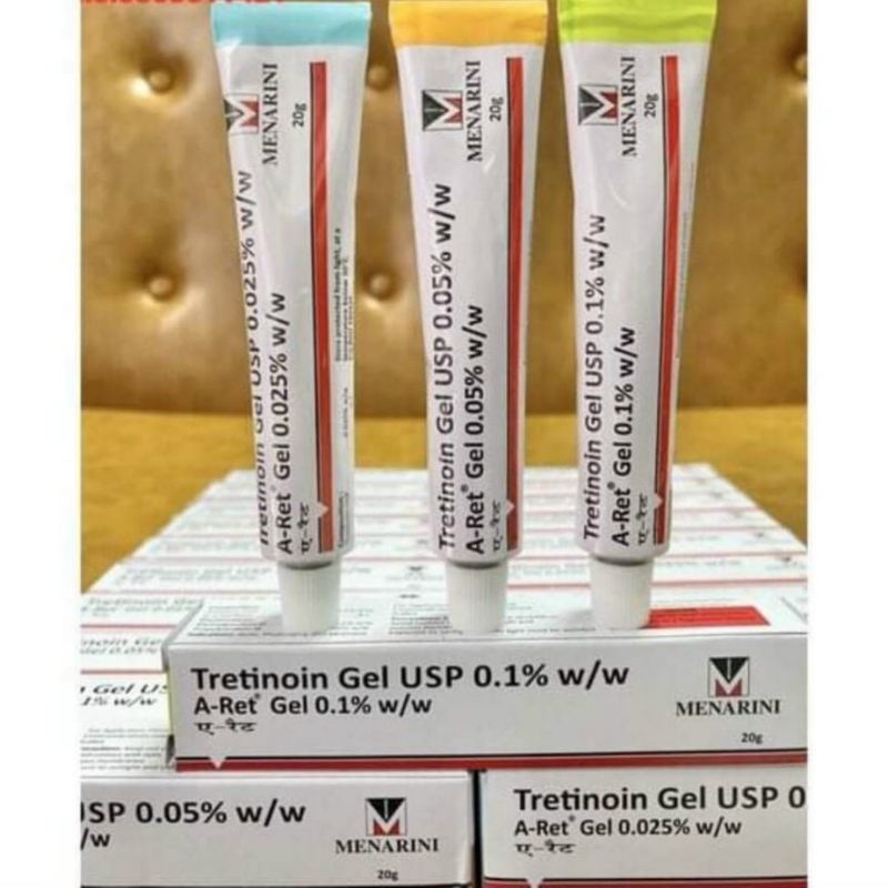 Gel giảm mụn Menarini Tretinoin USP Aret Gel 20g giúp hỗ trợ ngăn ngừa mụn nám và tái tạo trẻ hóa làn da