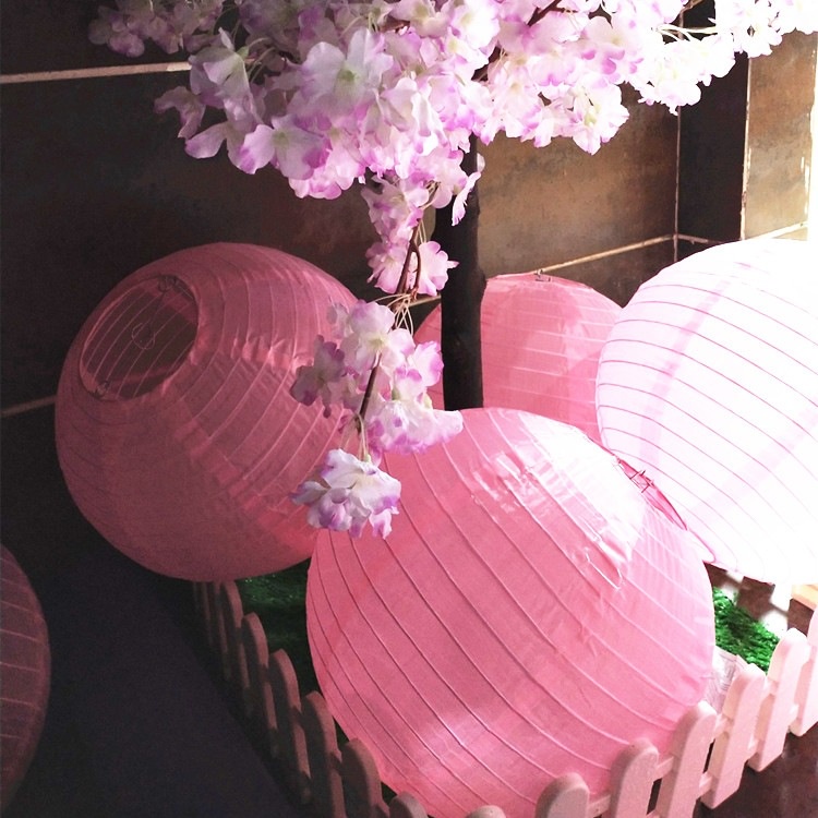 Đèn lồng lụa đỏ hình tròn chống nước chống nắng trang trí lễ hội mùa xuân đám cưới ngoài trời