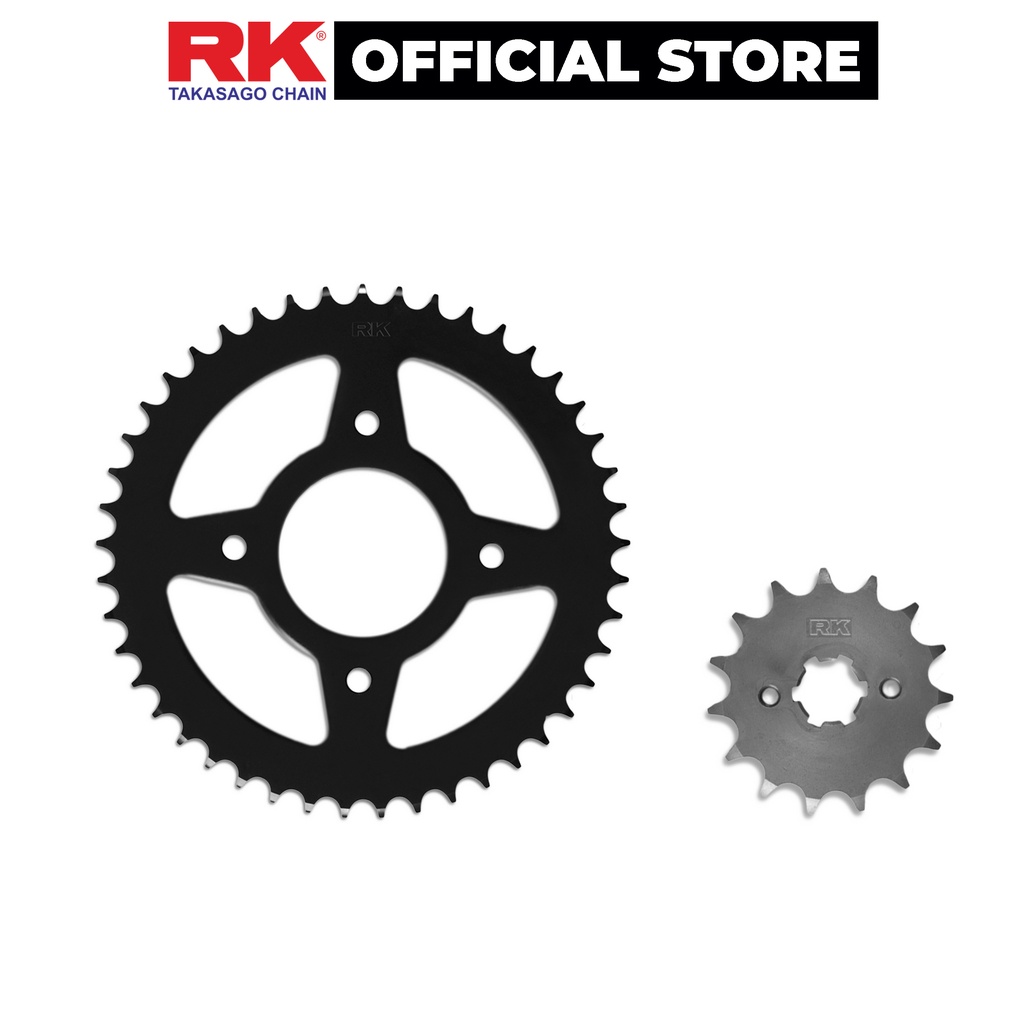 Nhông Dĩa RK Takasago chain cho xe máy GSX-150 Bandit, chất liệu: Thép mạ màu đen, độ dày Nhông Dĩa: 428