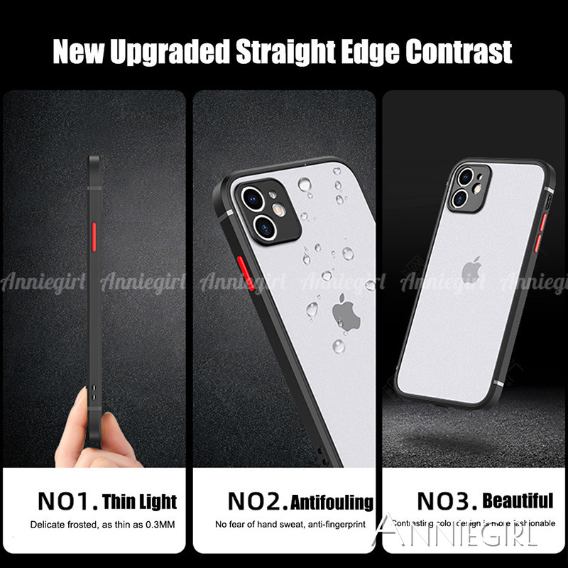 Ốp điện thoại TPU mềm dáng vuông mặt nhám trong suốt bảo vệ camera cho iPhone 11 Pro Max X Xs Max XR 8 7 Plus SE 2020 | BigBuy360 - bigbuy360.vn