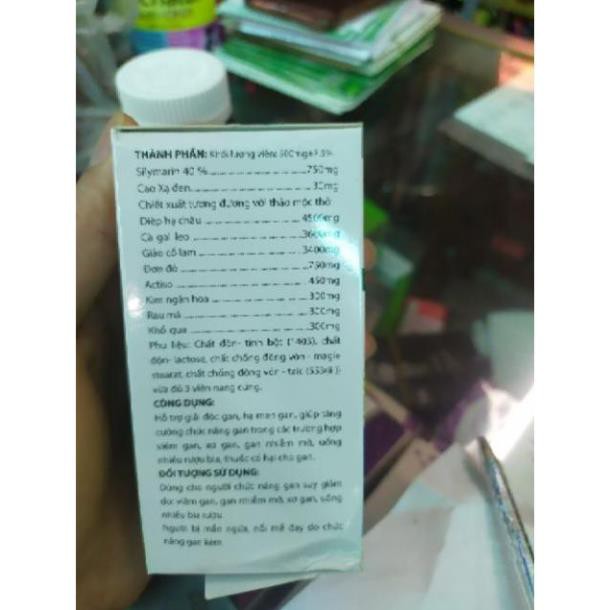 Bổ Gan Cà Gai Leo xạ đen Giải Độc Rượu - Bảo Vệ Gan Hộp (60 viên)